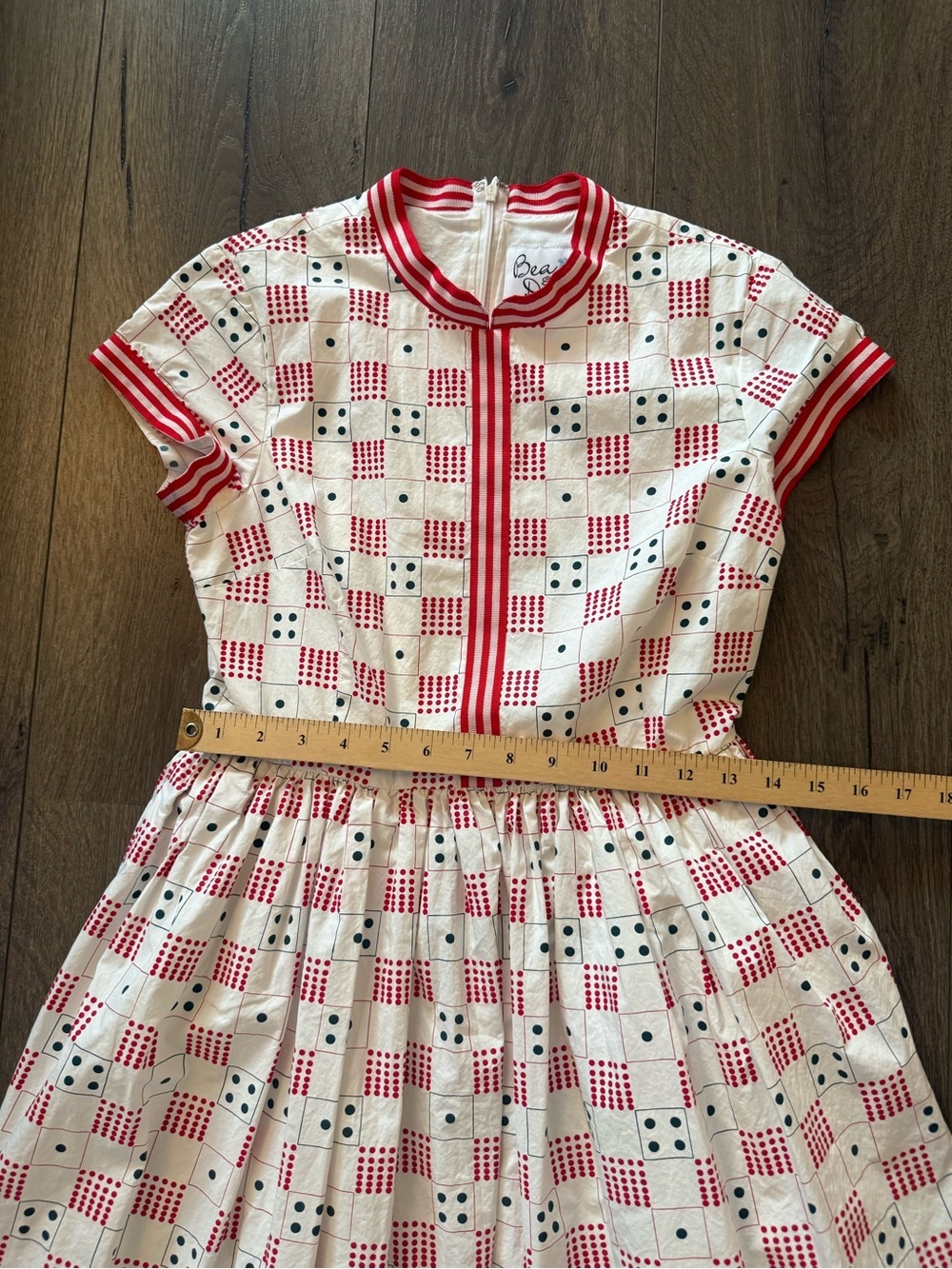 Bea & Dot by ModCloth Retro Dice Print Midi Dress Size Small Vintage Inspired - Picture 9 of 9